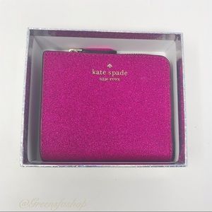 NEW KATE SPADE LOLA GLITTER BIFOLD WALLET